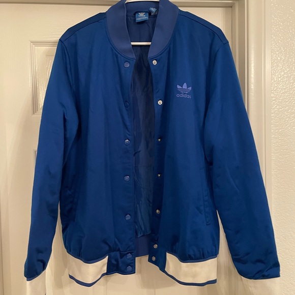 Used colorful adidas Blue Bomber Jacket *Discontinued* - Picture 2 of 8